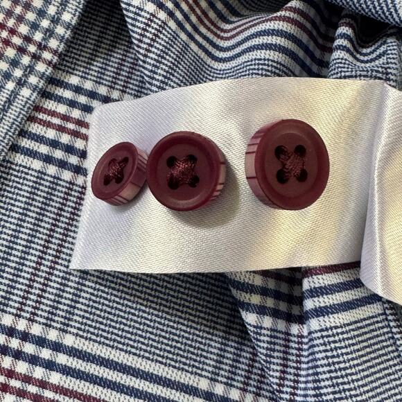 DAVID DONAHUE FUSION PERFORMANCE PLAID BUTTON UP SHIRT IN BLUE NWT MEN'S 16 M/L - Picture 13 of 14